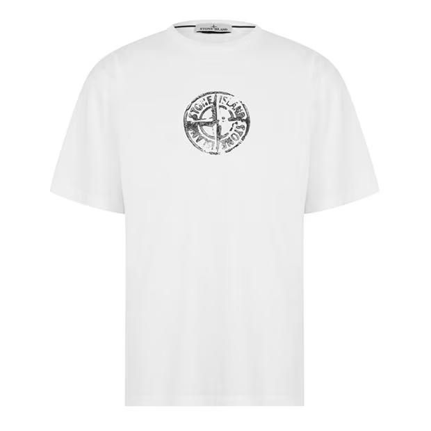 Stone Island Compass Logo T Shirt White