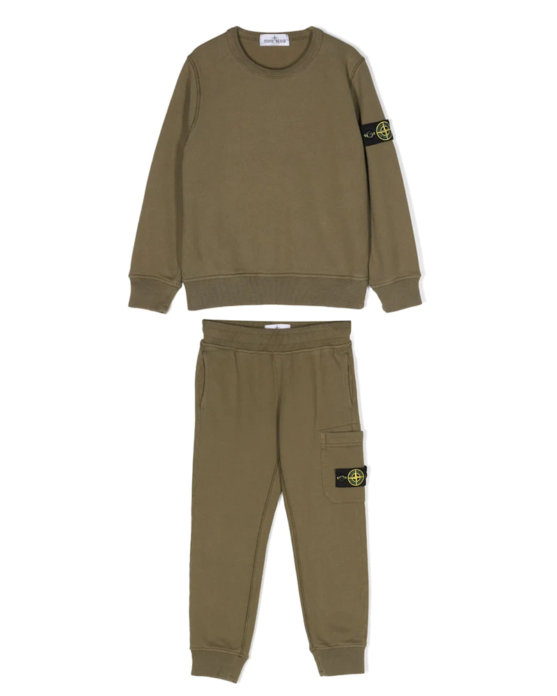 Kids Stone Island Tracksuit Khaki