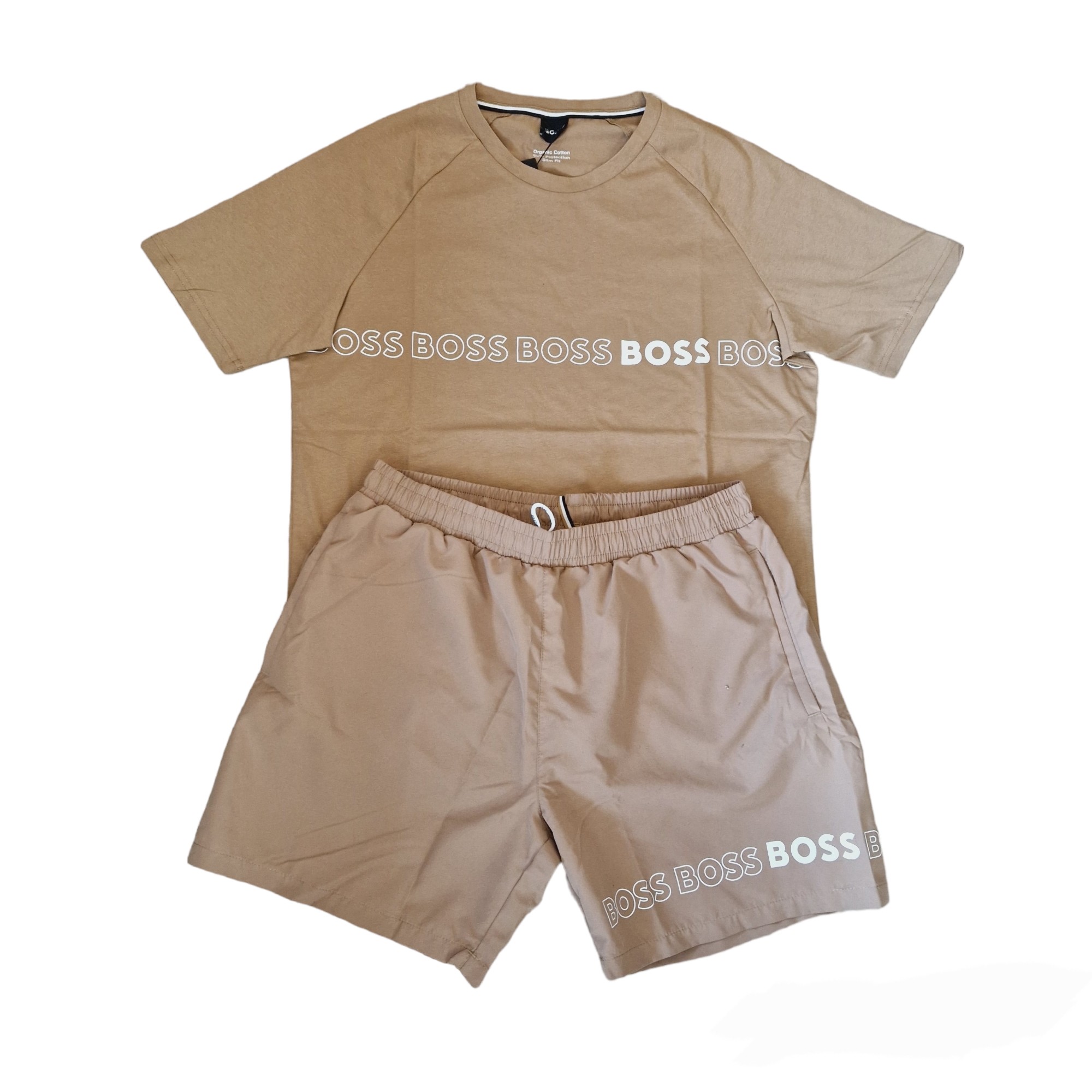 Mens hugo boss shorts 2025 and t shirt set