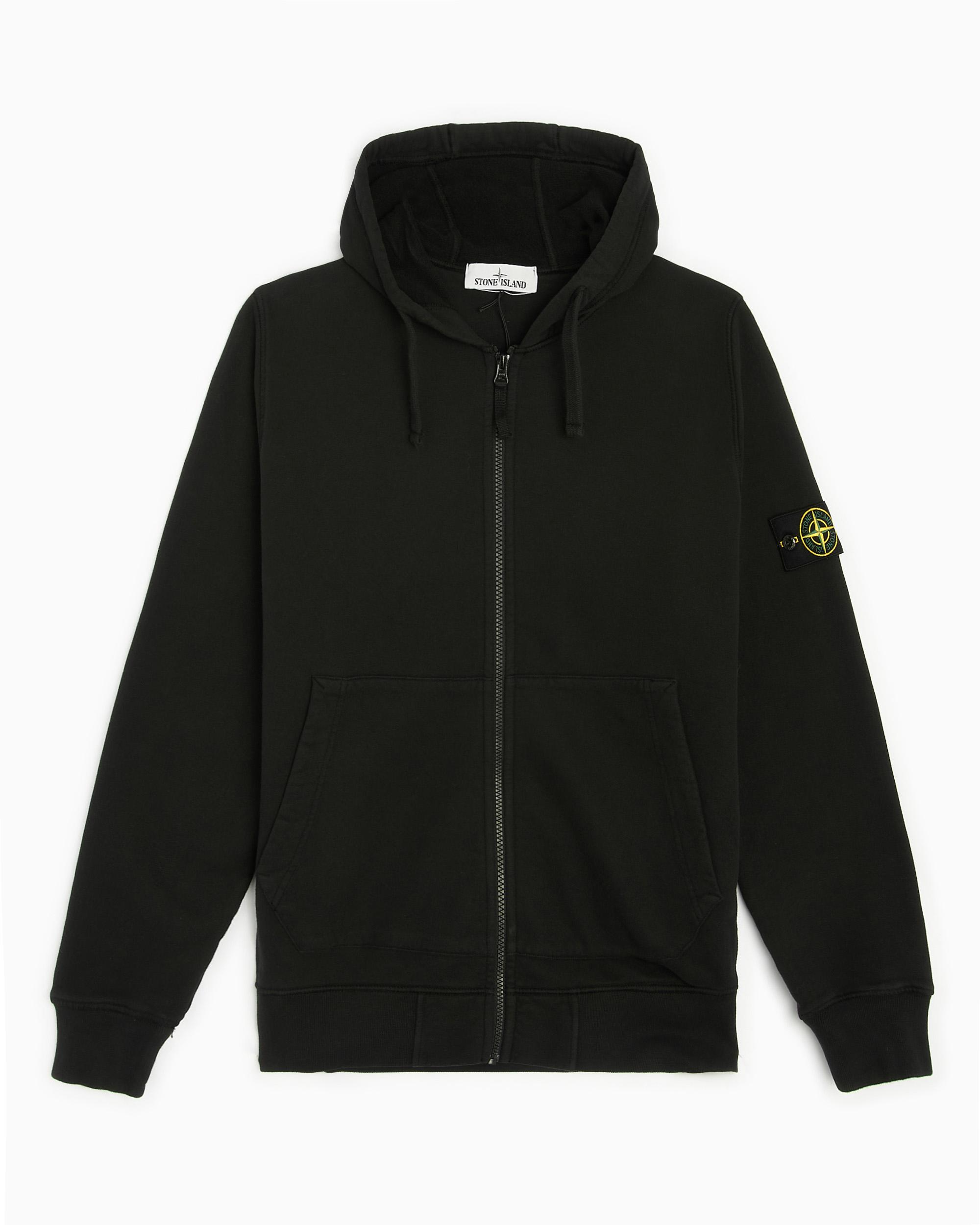 Stone Island Zip Hoodie Black