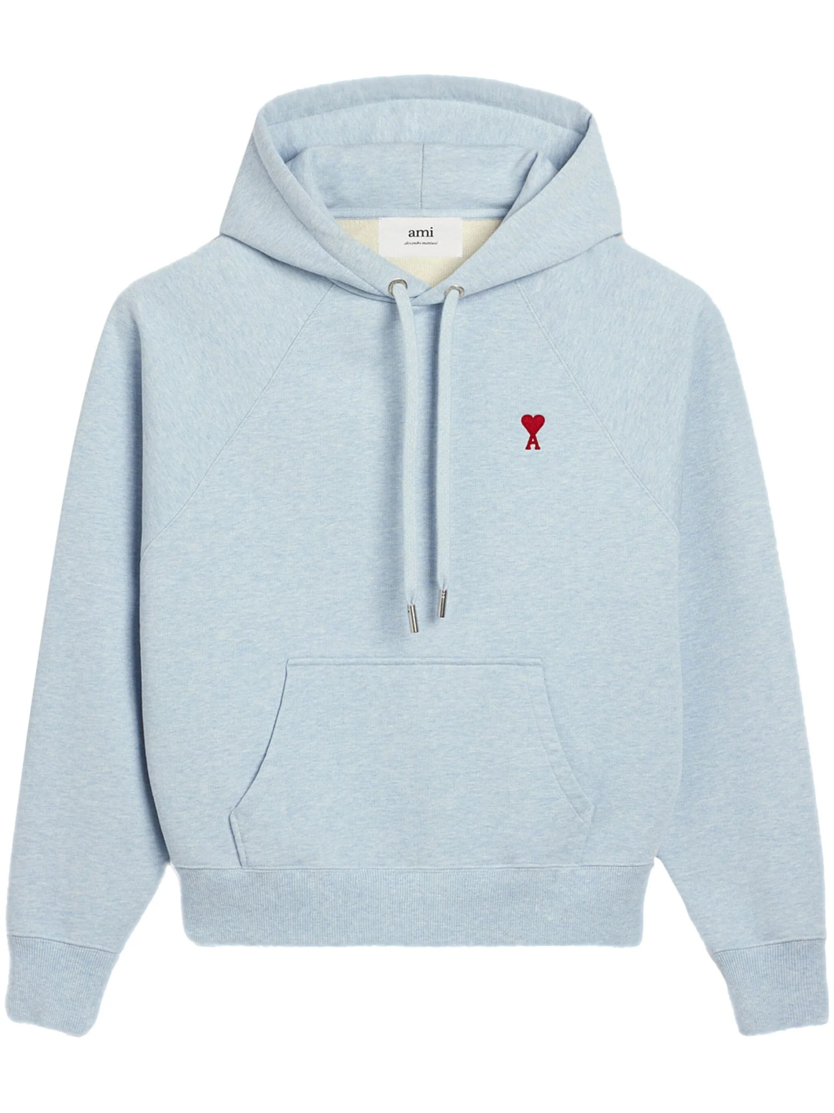 Ami Paris Logo Hoodie Blue Cashmere