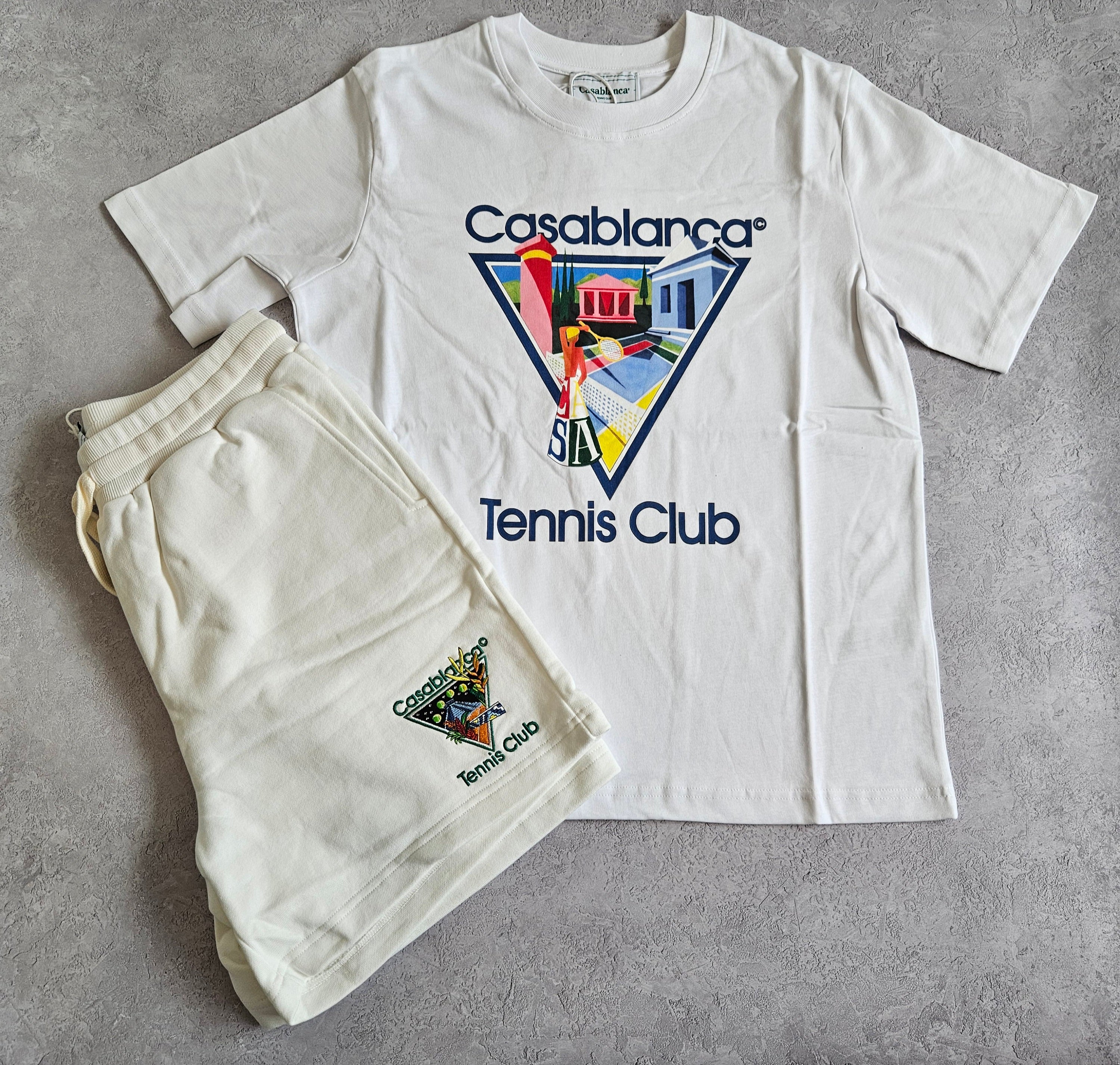 Casablanca Tennis Club Shorts Set White