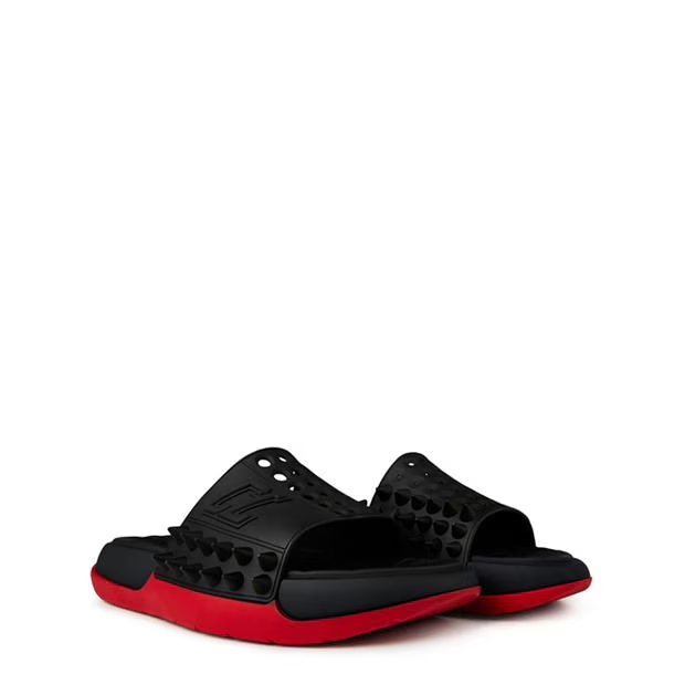 Christian Louboutin Spike Sliders Black