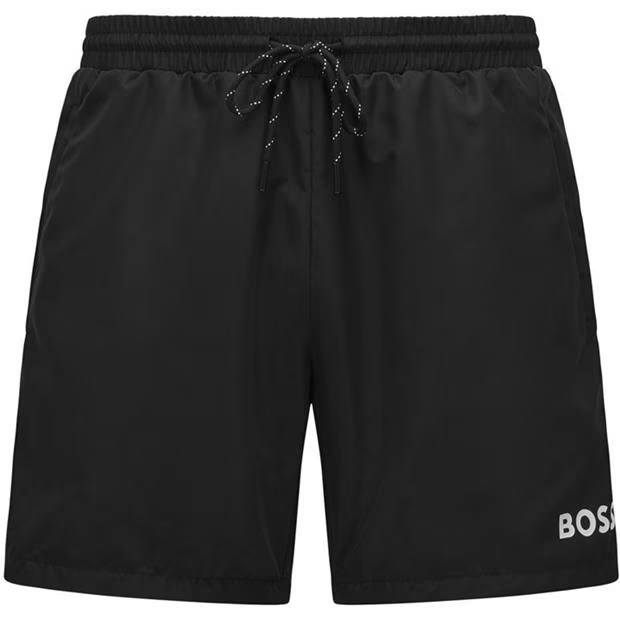 Hugo Boss Logo Print Shorts Set Black