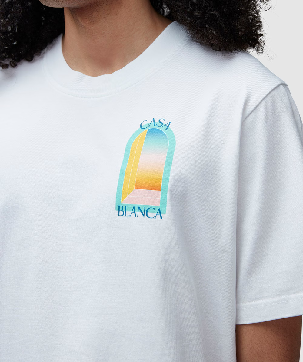 Casablanca Arch Gradient T Shirt White/Blue