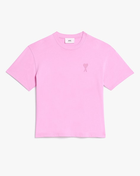 Ami Paris Logo T Shirt Pink