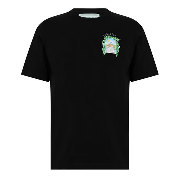 Casablanca Larche Tennis T Shirt Black