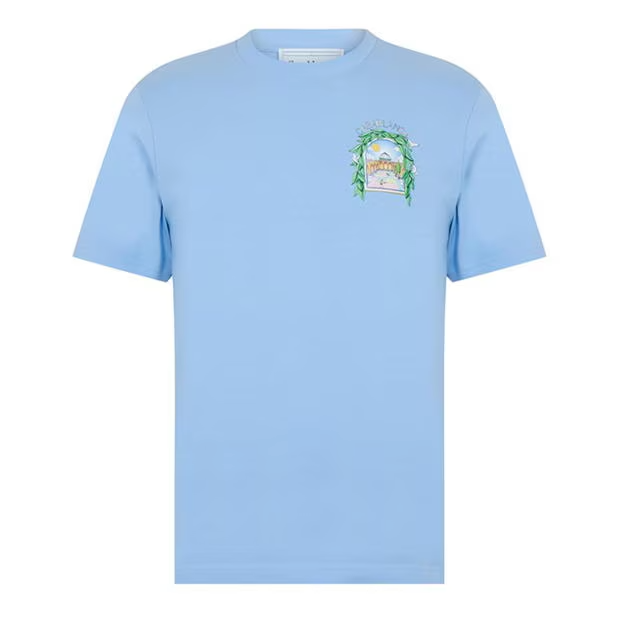Casablanca Larche Tennis T Shirt Sky Blue
