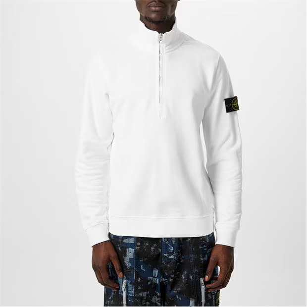 Stone Island Half Zip Jumper White