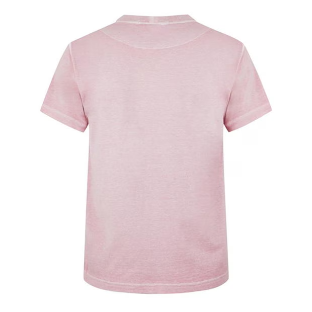 Stone Island Garment Dyed Logo T Shirt Pink
