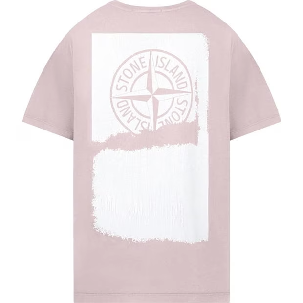 Stone Island Paint Print T Shirt Rosa