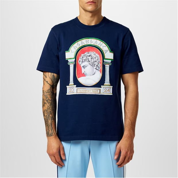 Casablanca La Medaille T Shirt Blue