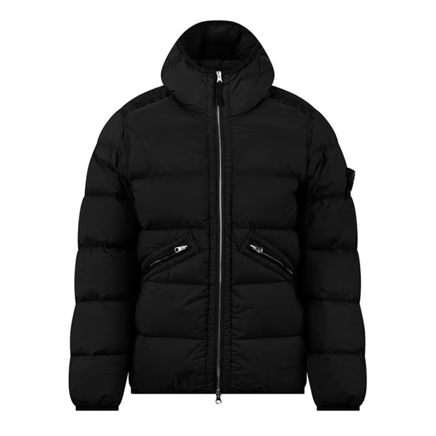 STONE ISLAND Hooded Down Jacket Black