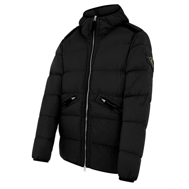 STONE ISLAND Hooded Down Jacket Black