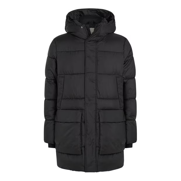 Calvin Klein LONG HOODED QUILT PUFFER MW