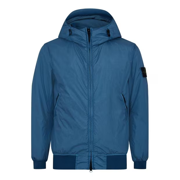 STONE ISLAND Crinkle Reps R-Ny Hooded Jacket Avio