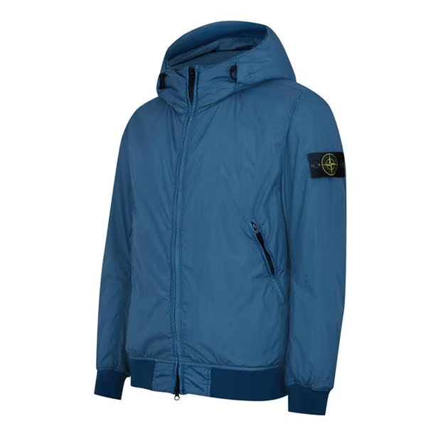 STONE ISLAND Crinkle Reps R-Ny Hooded Jacket Avio