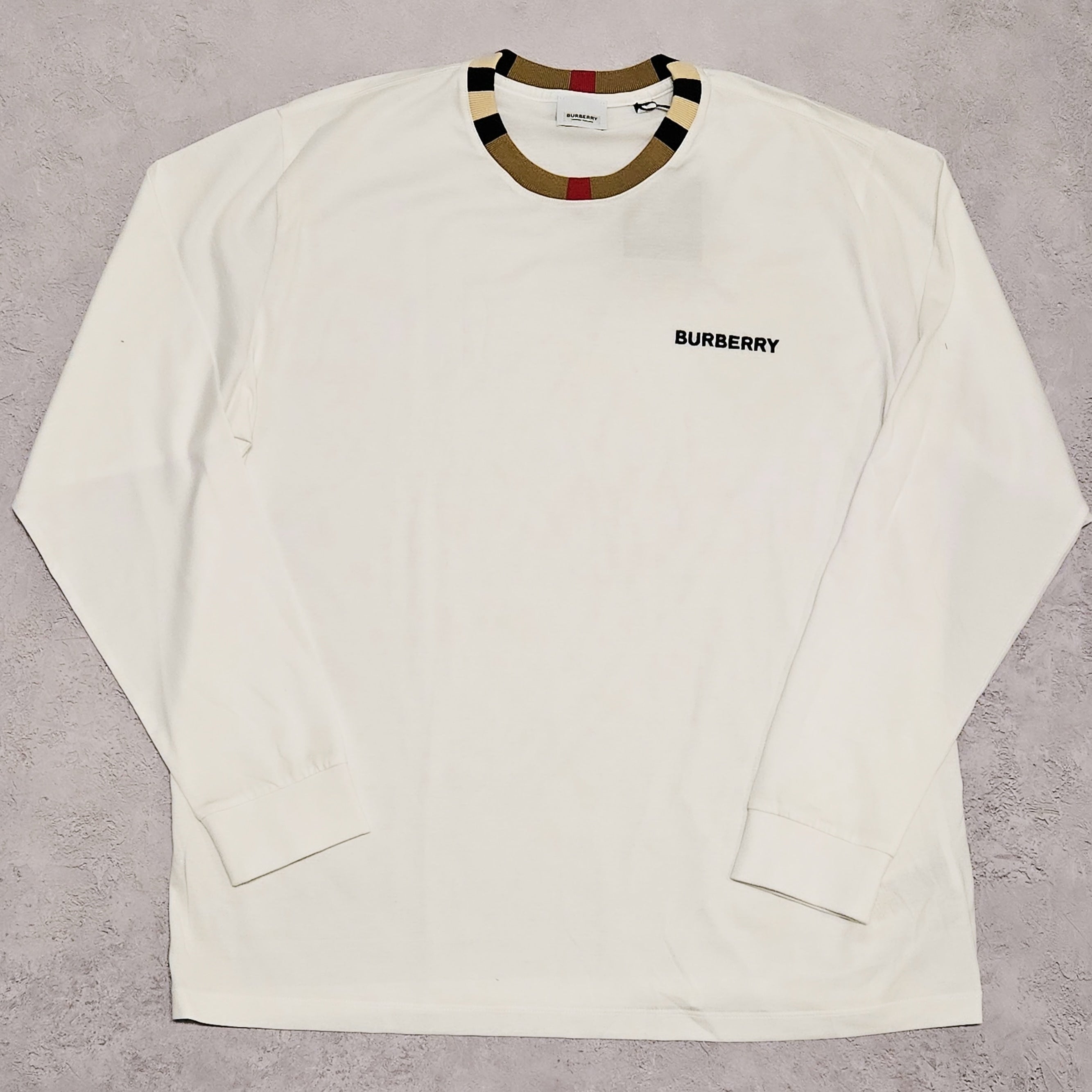 Burberry white long sleeve hotsell