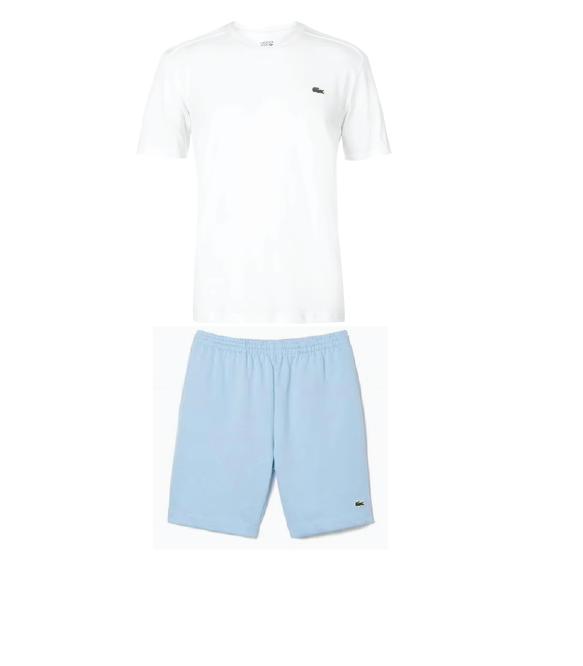 Lacoste Logo Shorts Set White/Sky