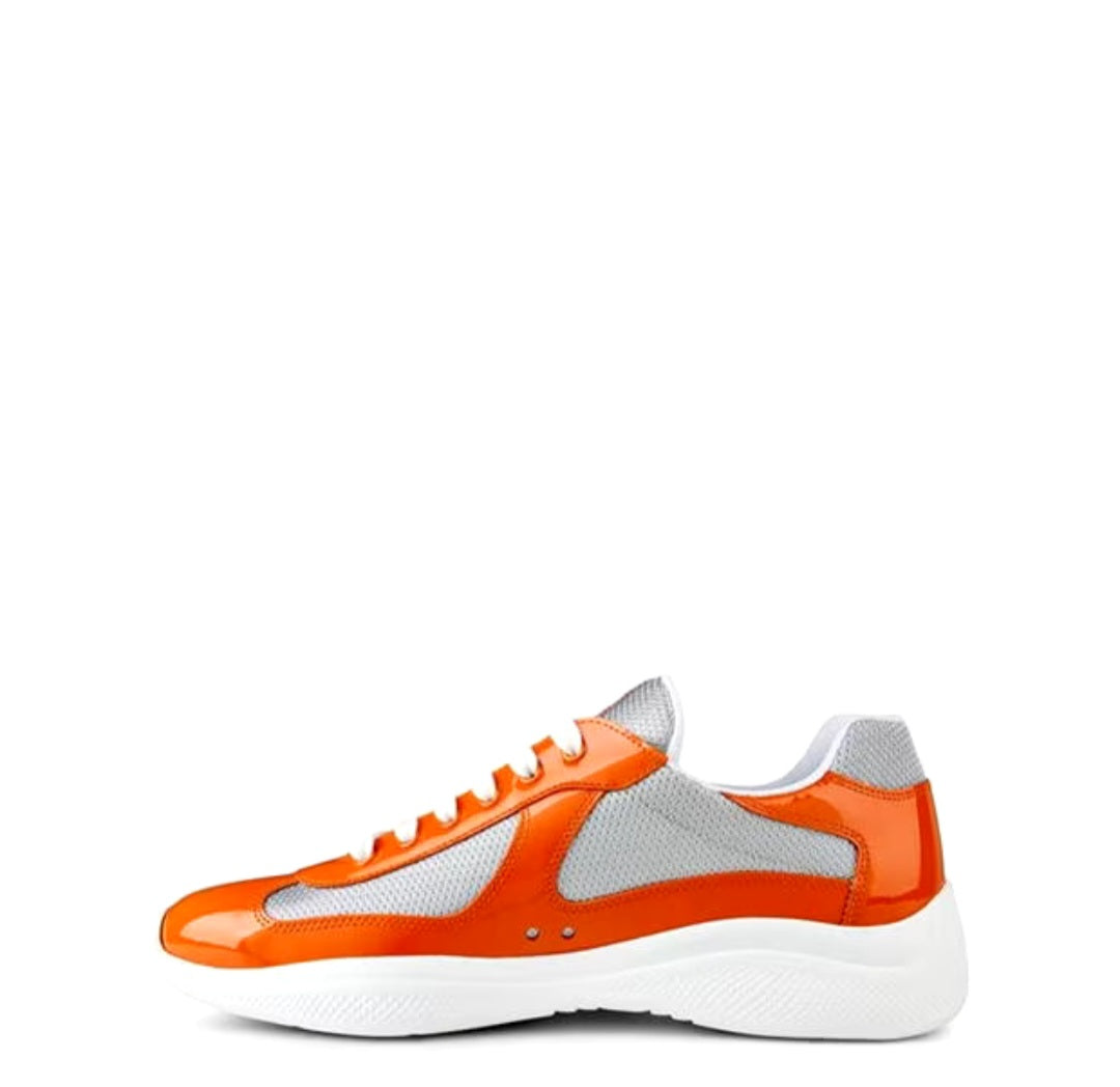 Orange on sale prada sneakers