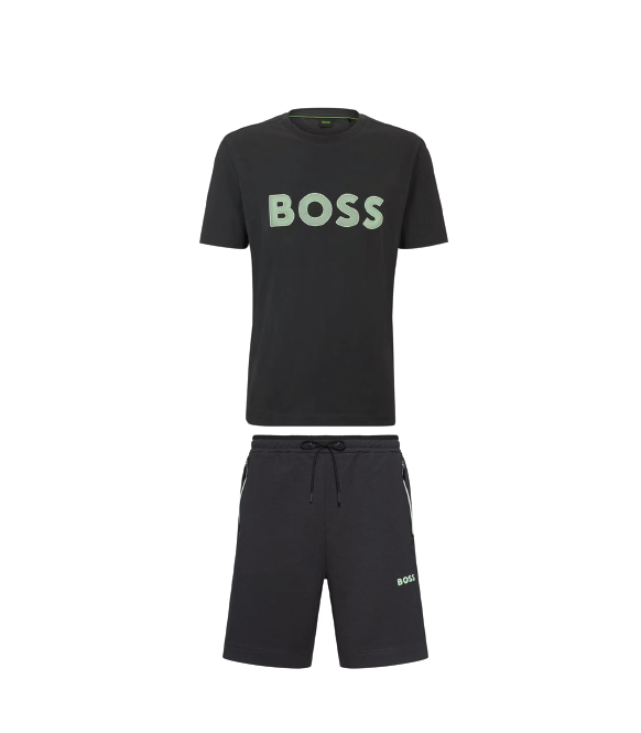 Hugo Boss Logo Shorts Set Pastel Charcoal