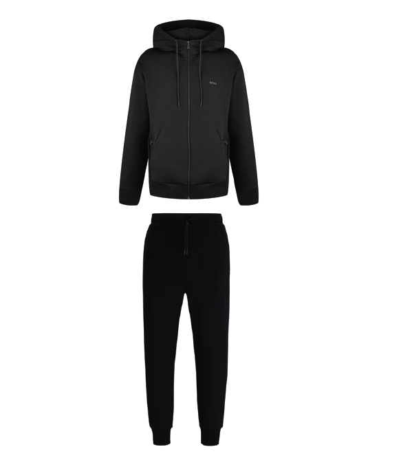 Hugo Boss Logo Full Zip Tracksuit Black