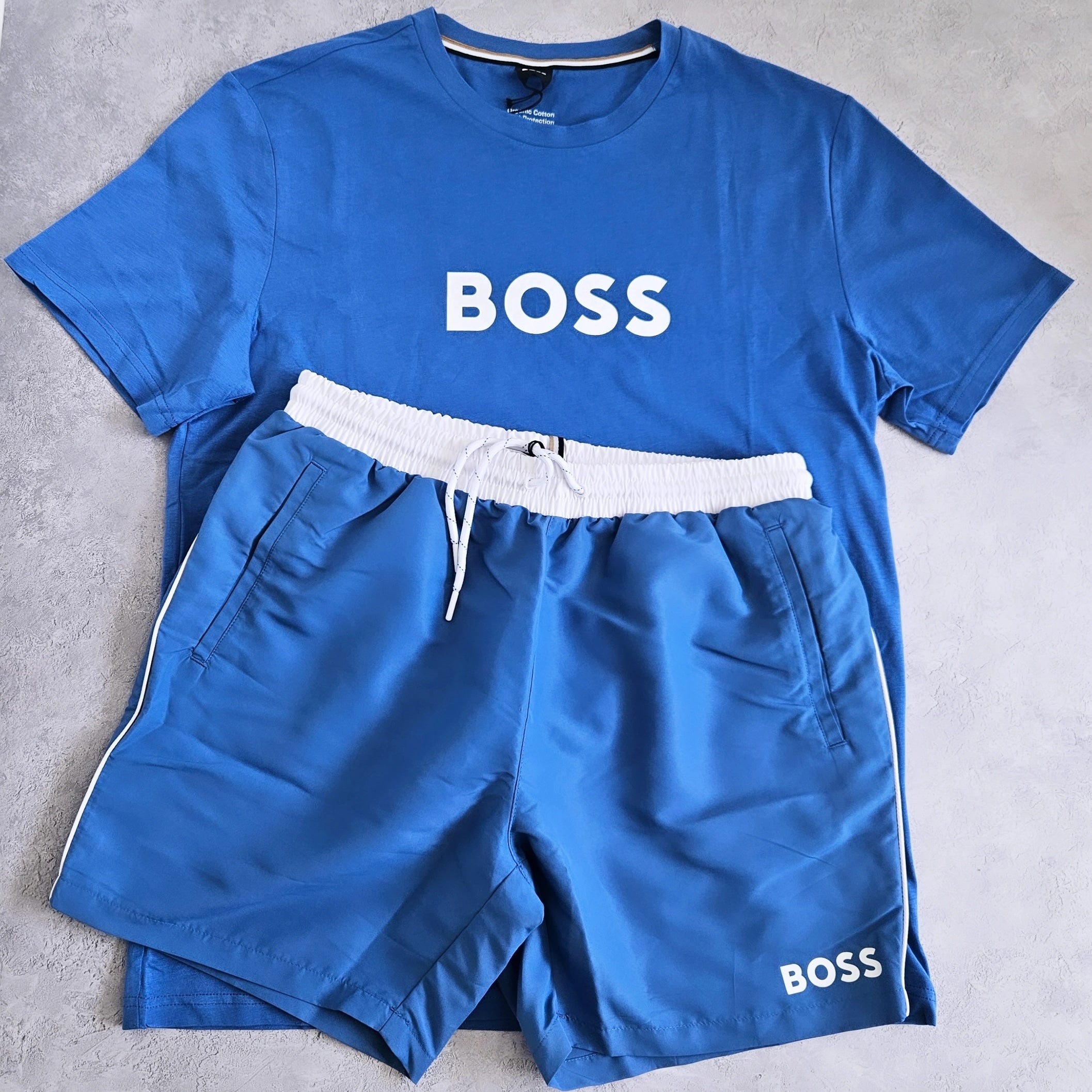 Hugo Boss Logo Shorts Set Royal Blue