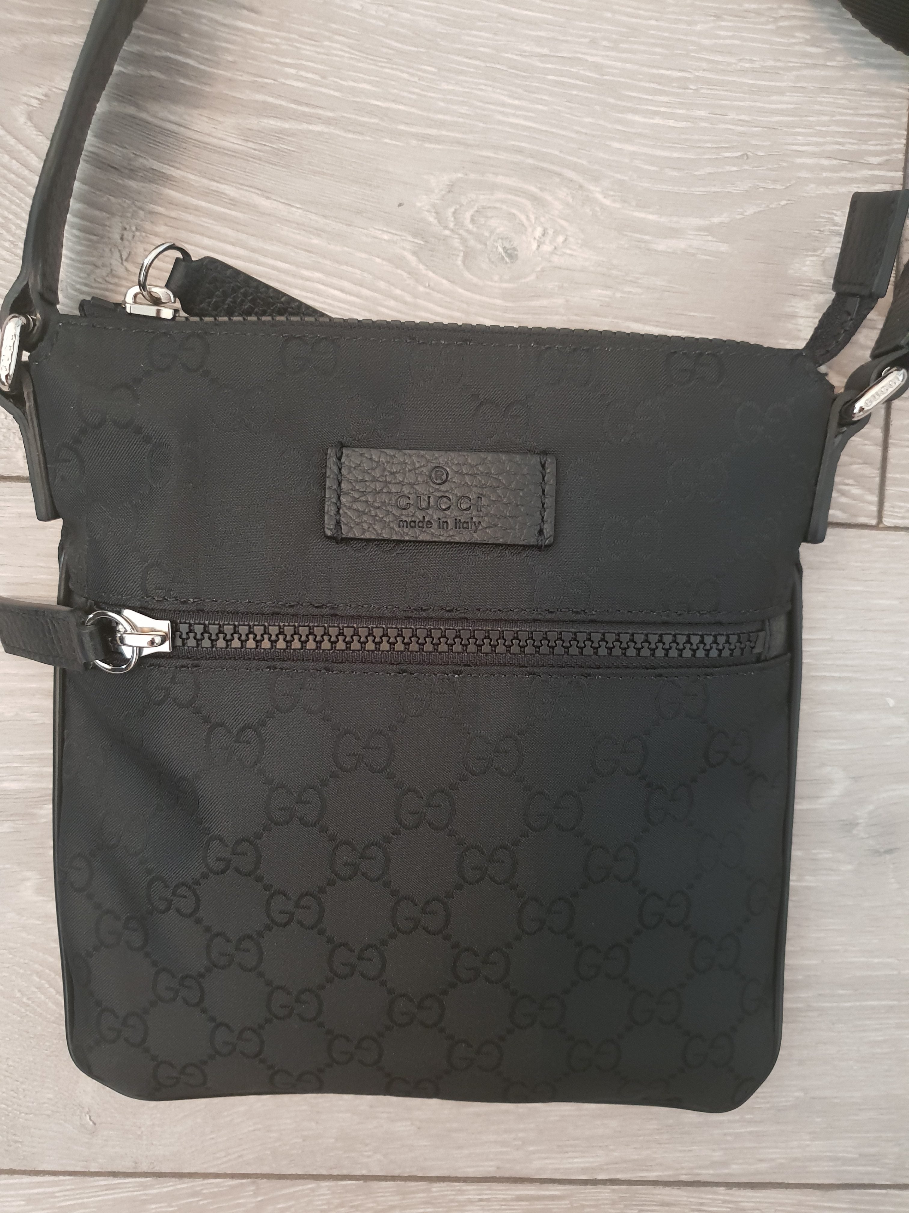 Mens black gucci online messenger bag