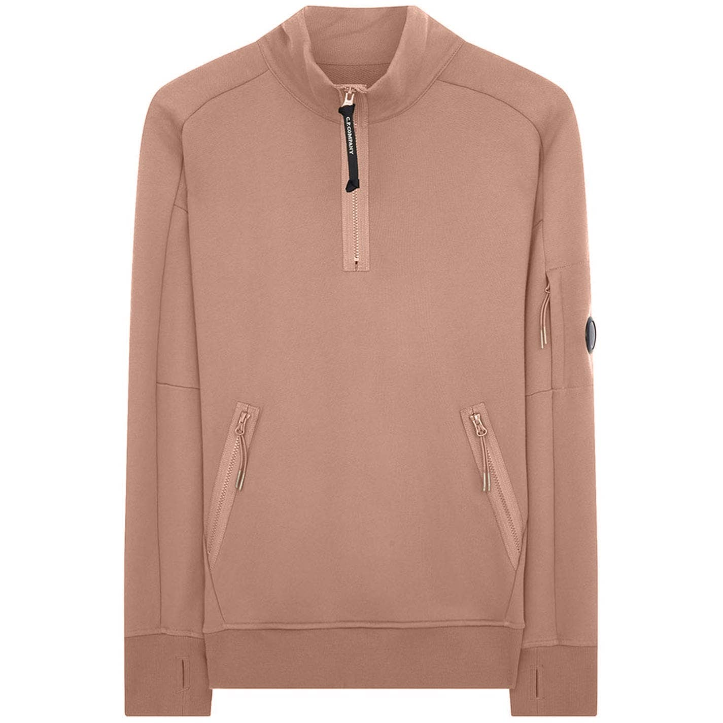 CP Company Lens Half Zip Jumper Rose