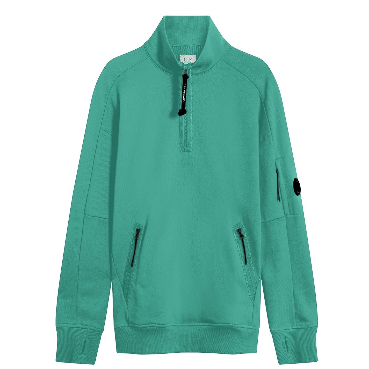 CP Company Lens Half Zip Jumper Kelly Green